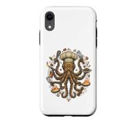 Custodia per iPhone XR Steampunk Octopus Chef Cook Mechanical Cuisine