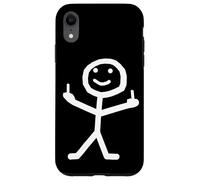 Custodia per iPhone XR Stickman, dito medio, divertente, silhouette, brutto, scherzo, festa, divertimento