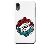 Custodia per iPhone XR Stile tribale dei nativi americani del salmone del Pacifico nord