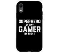 Custodia per iPhone XR Superhero By Day Gamer By Night Video Game Super Hero Gamers