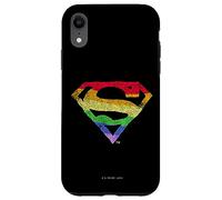 Custodia per iPhone XR Superman Rough Rainbow Pride Logo