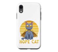 Custodia per iPhone XR Supporto per il cancro infantile con nastro blu giallo russo Hope Cat