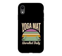 Custodia per iPhone XR Tappetino da yoga srotolato quotidiano retrò tramonto yoga