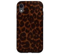 Custodia per iPhone XR Tartaruga Shell Leopard Print Estetica Girly Chic Marrone Scuro