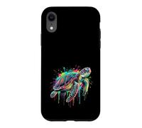 Custodia per iPhone XR Tartarughe del mondo Color Splash Paint Art