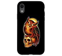 Custodia per iPhone XR Tatuaggio Mystic Owl Skull Full Moon - Design estetico scuro