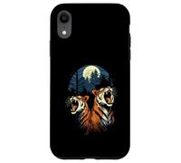 Custodia per iPhone XR Tigers At The Moon Parody 3 Tiger Moon Animale della fauna selvatica