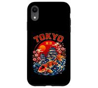 Custodia per iPhone XR Tokyo Giappone Koi Pesce Castello Sakura Illustrazione d'arte