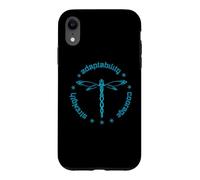Custodia per iPhone XR Totem degli attributi tribali della libellula Dashert blu