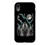 Custodia per iPhone XR Tre lupi che ululano alla luna Wildlife Wolf Pack Outdoor
