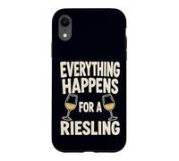 Custodia per iPhone XR Tutto accade per un amante divertente del gioco di parole del vino Riesling