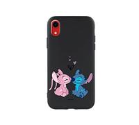 Custodia per iPhone XR Ufficiale di Lilo & Stitch con Bacio in Silicone Liquido Nero per Proteggere il Tuo Cellulare. Scegli il Tipo di Cover Che Più Ti Piace con Licenza Ufficiale Disney