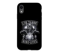 Custodia per iPhone XR Ufficiale Spiral Nine Lives Motorcycle Rider Gothic Fantasy