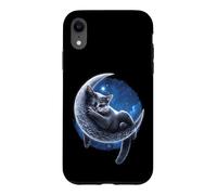 Custodia per iPhone XR Ufficiale Spiral Velvet Moon Cat Gothic Fantasy