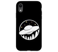 Custodia per iPhone XR UFO nella foresta - UFOlogia Alien Distressed Design