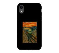Custodia per iPhone XR Un alieno verde nell'urlo di Edvard Munch UFO alieno divertente