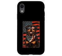 Custodia per iPhone XR Veterans Day USA American Flag Rottweiler