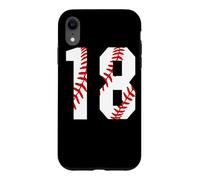 Custodia per iPhone XR Vintage Baseball Mom #18 Jersey giocatore di baseball numero 18