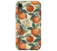 Custodia per iPhone XR Vintage Orange Fruit and Blossom Botanical Pattern