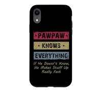 Custodia per iPhone XR Vintage Pawpaw Knows Everything Dad Father Father's Day