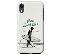 Custodia per iPhone XR Vintage Polar Beach-Club Pinguino Surfer