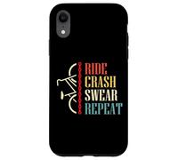 Custodia per iPhone XR Vintage Ride Crash Swear Repeat - Funny Retro Mountain Bike