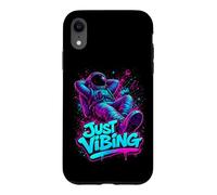 Custodia per iPhone XR Viola e Teal Astronaut Just Vibing Graphic per gli uomini