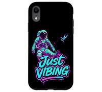 Custodia per iPhone XR Viola e Teal Astronaut Just Vibing Graphic per gli uomini