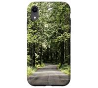 Custodia per iPhone XR Vista panoramica della natura degli alberi alti della strada della foresta