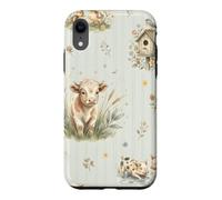 Custodia per iPhone XR Vitello maialini agnello anatroccoli fattoria campagna acquerello