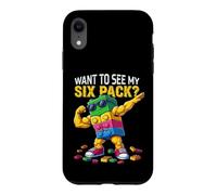 Custodia per iPhone XR Want To See MY Six Pack Funny Blocks Bricks Master Builder