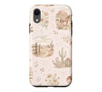 Custodia per iPhone XR Western Horse Paddock Village Road Cottagecore Acquerello