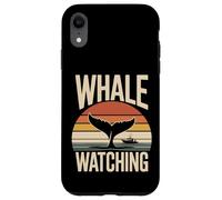 Custodia per iPhone XR Whale Watching Retro Oceano Tramonto Barca Scena