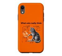 Custodia per iPhone XR What Cats Really Think Funny Cat Physics Humor Men Women