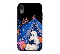 Custodia per iPhone XR Whimsical Ghost Reading Book in Tent Cozy Halloween Reader