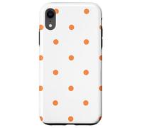 Custodia per iPhone XR White and Orange Polka Dots Classic Polkadots Cute Preppy