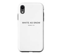 Custodia per iPhone XR White as Snow - Isaiah 1:18 Christian Verse Minimal Design