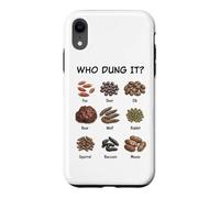 Custodia per iPhone XR Who Dung It? Funny Animal Droppings Nature Diagram Detective