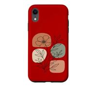 Custodia per iPhone XR Wildflower Line Art Abstract Botanical Mid Century