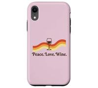 Custodia per iPhone XR Wine Tasting Drinker Peace Love Bottiglia di vino Bicchiere