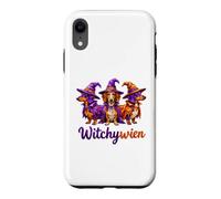 Custodia per iPhone XR Witchy Halloween WitchyWien Dachshund Dogs In Witch Hat