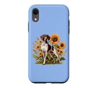 Custodia per iPhone XR Womens Girls Flowers Hunting Dog German Shorthaired Pointer