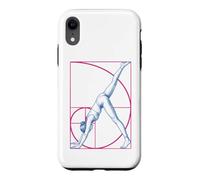 Custodia per iPhone XR Yoga Girl Fibonacci geometria a spirale verso il basso cane posa