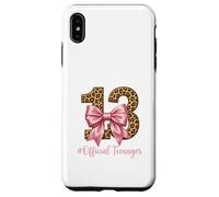 Custodia per iPhone XS Max 13° compleanno leopardato fiocco rosa ufficiale teen