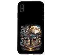 Custodia per iPhone XS Max 3 Ululanti Procioni Tre Testa Sotto La Luna Piena Uomini Donne