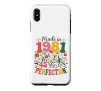 Custodia per iPhone XS Max 45 Year Old Made in 1981 Retro Floral 45th Birthday Women
