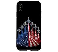 Custodia per iPhone XS Max 4th of July Fighter Jet US Flag American Military Planes