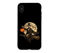 Custodia per iPhone XS Max Abraham Lincoln Jack O Lantern Pumpkin Full Moon - Scopa