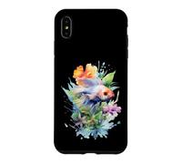 Custodia per iPhone XS Max Acquerello Betta Pesce Floreale Acquatico Design