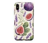 Custodia per iPhone XS Max Acquerello Fichi Frutta Floreale Modello Cottagecore Estetica
